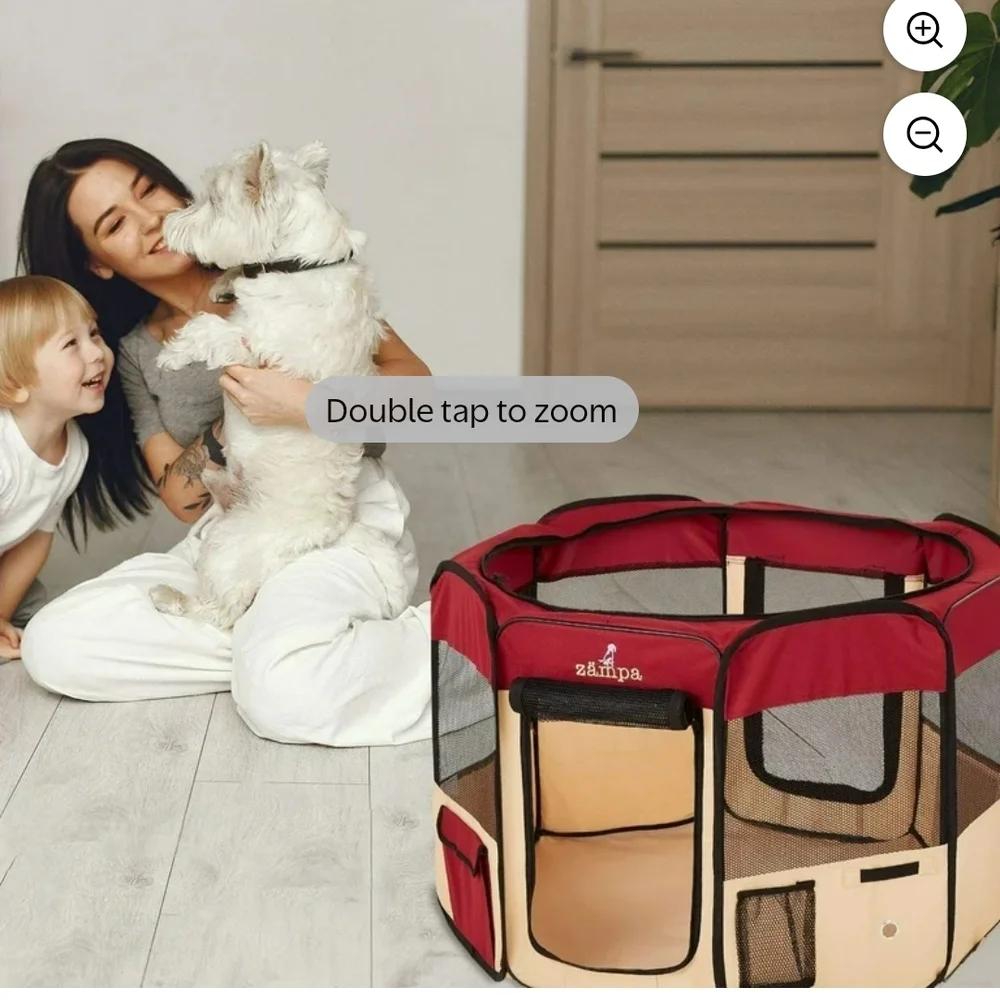 Zampa Portable Foldable Pet Playpen.  Portability: Features a foldab